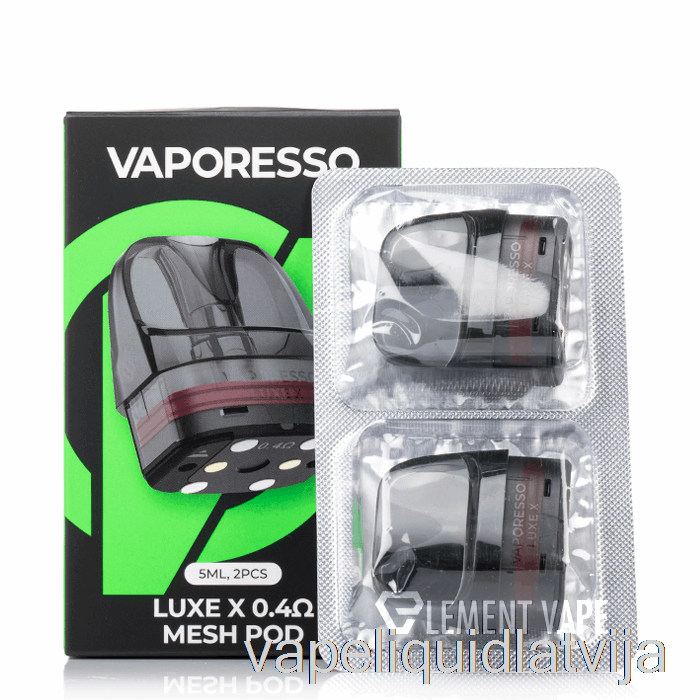 Vaporesso Luxe X Nomaiņas Pods 0.4ohm Luxe X Pods Vape šķidrums